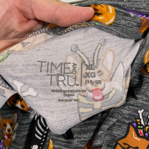 Time & Tru Women's Halloween Corgi Dog Pull On Leggings Size XL - Picture 4 of 7